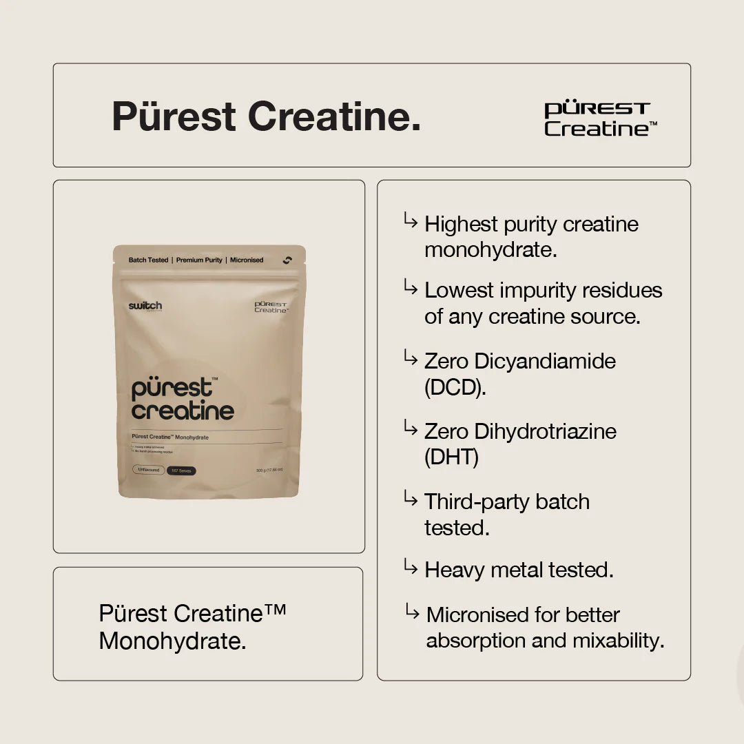 100% Micronised Pürest Creatine Monohydrate by Switch Nutrition (164 Serves)