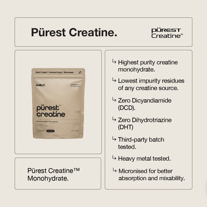 100% Micronised Pürest Creatine Monohydrate by Switch Nutrition (164 Serves)