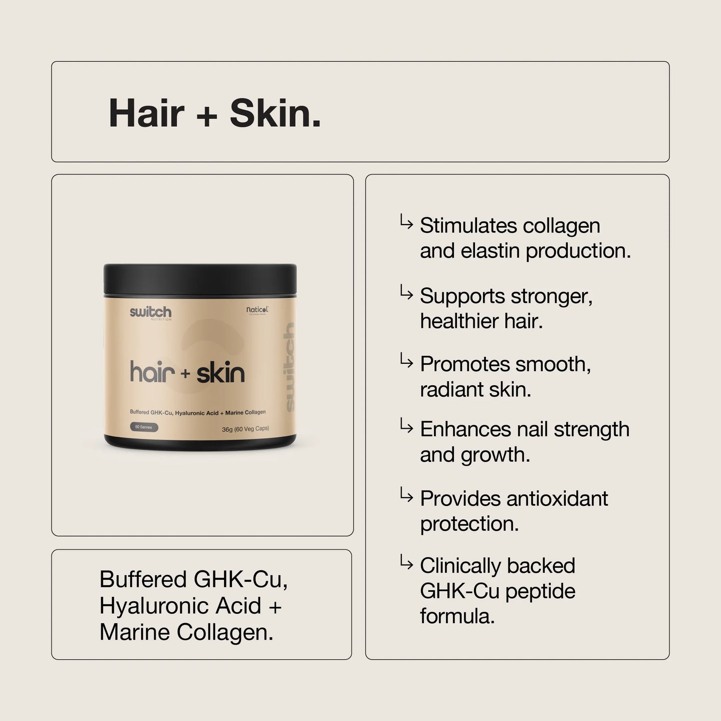 Hair + Skin by Switch Nutrition
