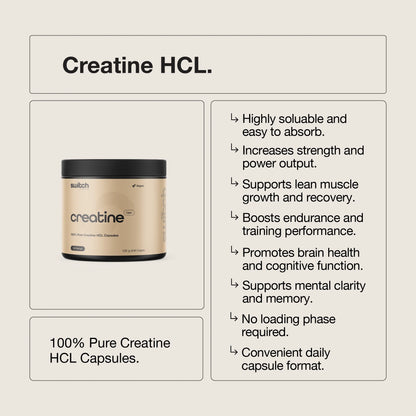 Switch Creatine HCL Capsules (45 Serves)