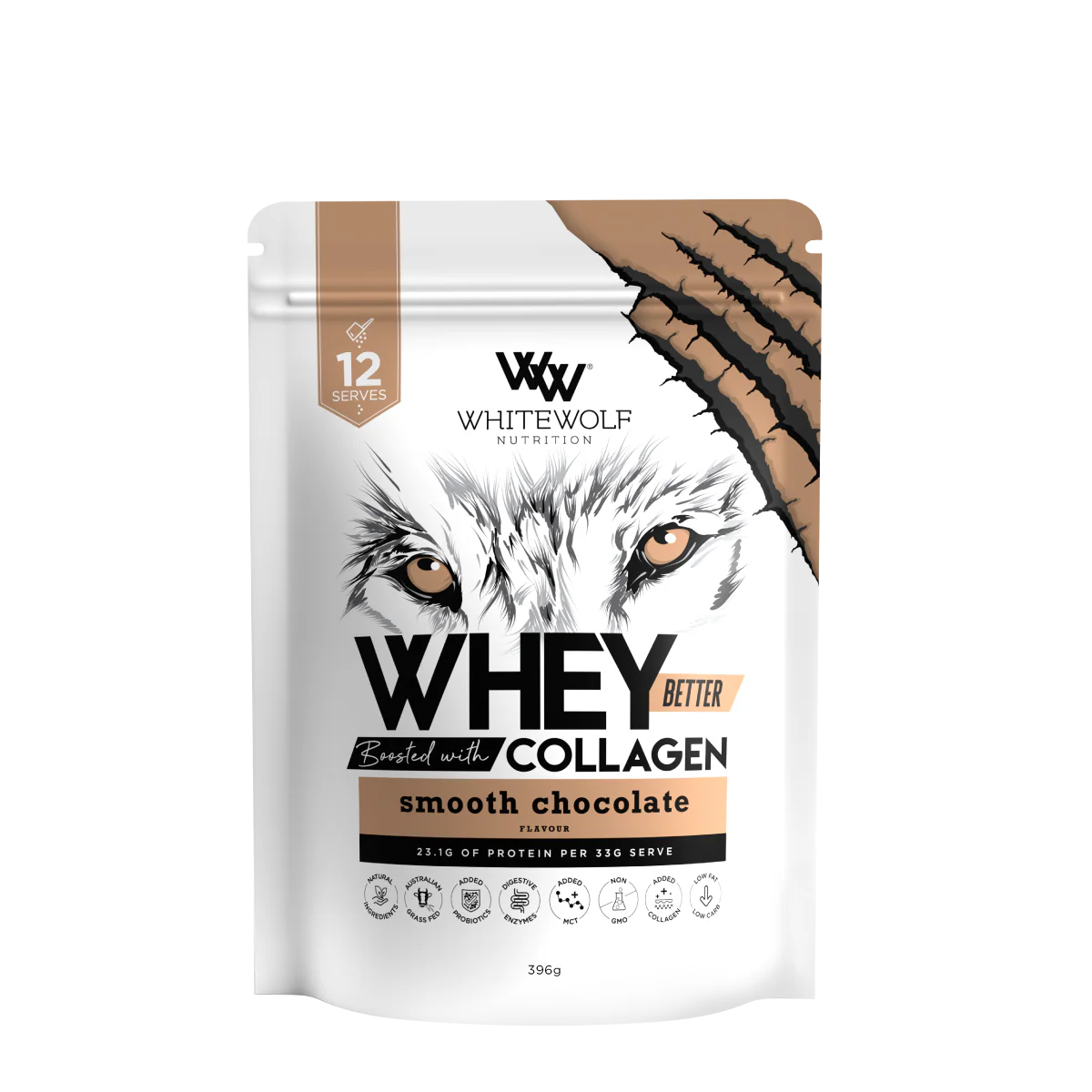 White Wolf WHEYbetter Boosted with Collagen 396g (12 Serves)