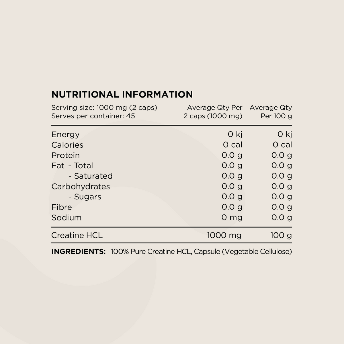 Switch Creatine HCL Capsules (45 Serves)
