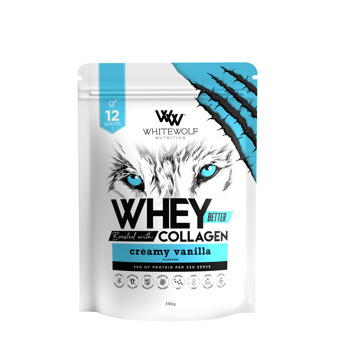 White Wolf WHEYbetter Boosted with Collagen 396g (12 Serves)